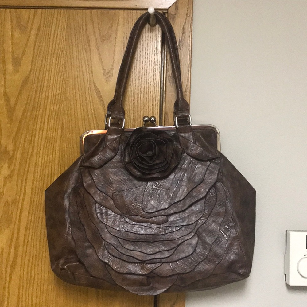 Faux leather flower purse